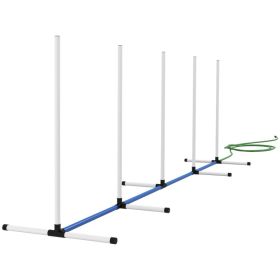 2pc Dog Agility Training Equipment Set with Spray Water Tube, White (Option: White-970x170x170 mm)